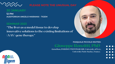 Giuseppe Ronzitti, PhD - "The liver as a model tissue to develop innovative solutions to the existing limitations of (AAV) gene therapy"