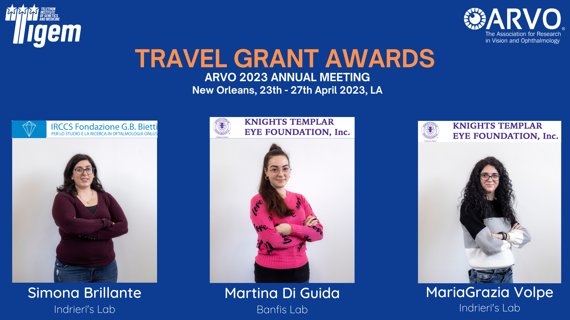 ARVO 2023 Annual Meeting Travel Grants — TIGEM