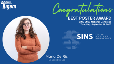 Maria De Risi won the "Best Poster Award" at SINS 2023 National Congress