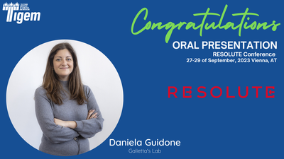 Daniela Guidone has been chosen to have an oral presentation at  RESOLUTE Conference