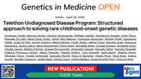 Telethon Undiagnosed Disease Program: Structured approach to solving rare childhood-onset genetic diseases
