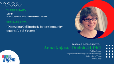 Anna Kajaste-Rudnitski, PhD - "Dissecting Cell Intrinsic Innate Immunity against Viral Vectors"