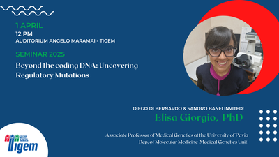 Elisa Giorgio, PhD - 'Beyond the coding DNA: Uncovering Regulatory Mutations'