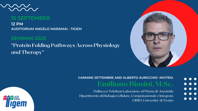 Emiliano Biasini, M.Sc. - "Protein Folding Pathways Across Physiology and Therapy"