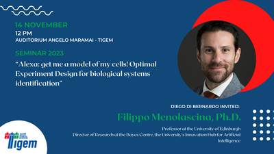 Filippo Menolascina, Ph.D. - "Alexa: get me a model of my cells! Optimal Experiment Design for biological systems identification"