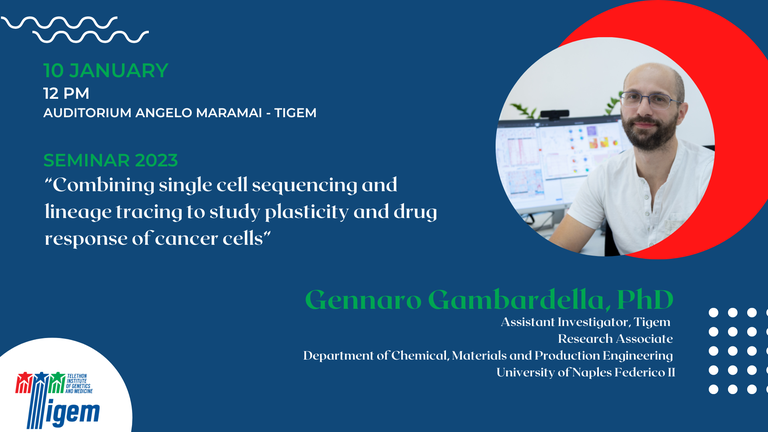 Gennaro Gambardella, PhD - "Combining single cell sequencing and lineage tracing to study plasticity and drug response of cancer cells"