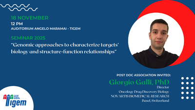Giorgio Galli, PhD - "Genomic approaches to characterize targets’ biology and structure-function relationships"
