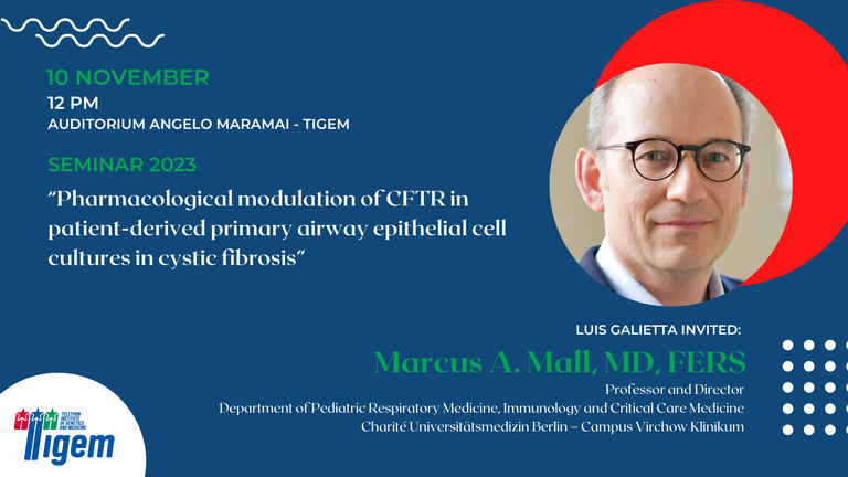 Marcus A. Mall, M.D., FERS - "Pharmacological modulation of CFTR in patient-derived primary airway epithelial cell  cultures in cystic fibrosis"