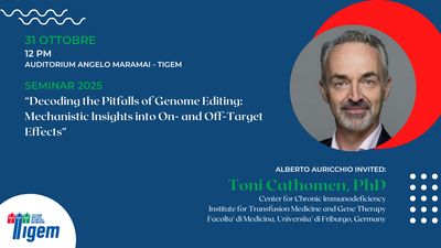 Toni Cathomen, PhD - "Decoding the Pitfalls of Genome Editing: Mechanistic Insights into On- and Off-Target Effects"