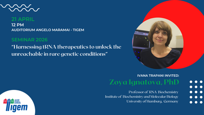 Zoya Ignatova, PhD - "Harnessing tRNA therapeutics to unlock the unreachable in rare genetic conditions"